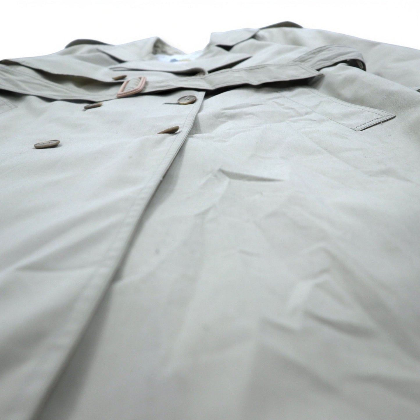 LONDON FOG 90s USA-Made Trench Coat, Size XL, Beige, Polyester and Cotton, Floral Lining
