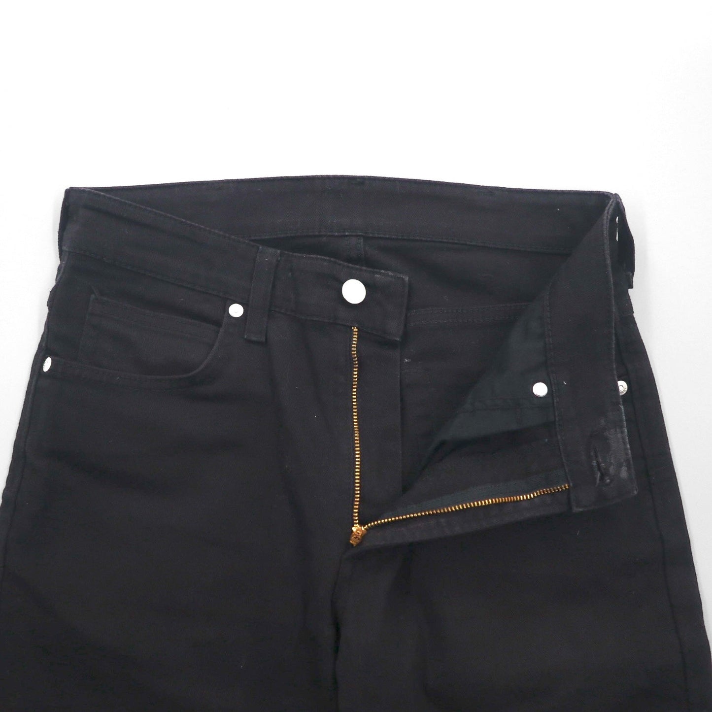 Wrangler 5ポケット ストレート デニムパンツ ジーンズ M ブラック ストレッチ W34533