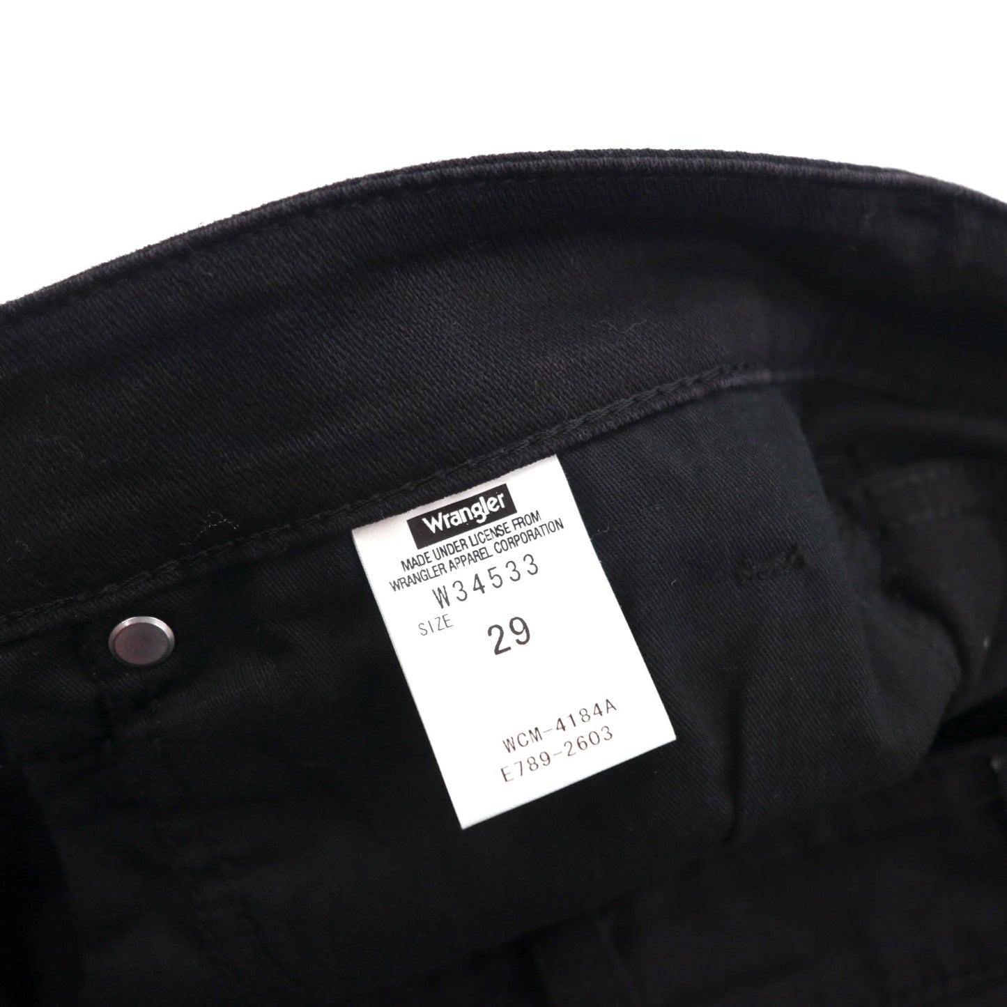 Wrangler 5ポケット ストレート デニムパンツ ジーンズ M ブラック ストレッチ W34533