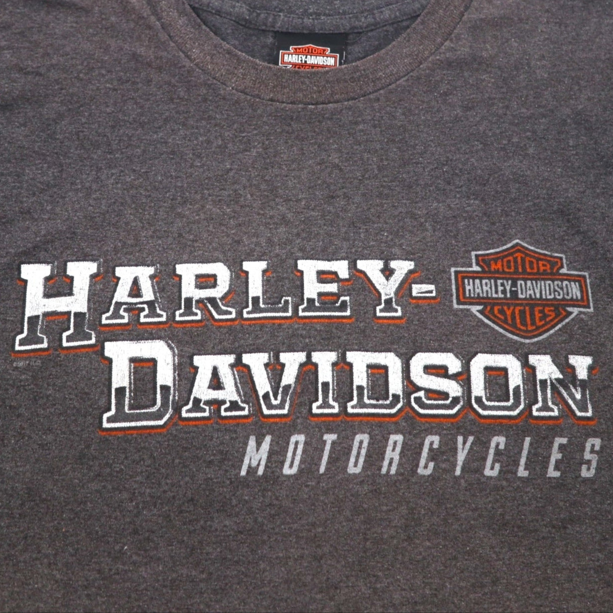 HARLEY DAVIDSON Double-Sided Print T-Shirt, Size 3XL, Gray, Silver Eagle, Made in Nicaragua