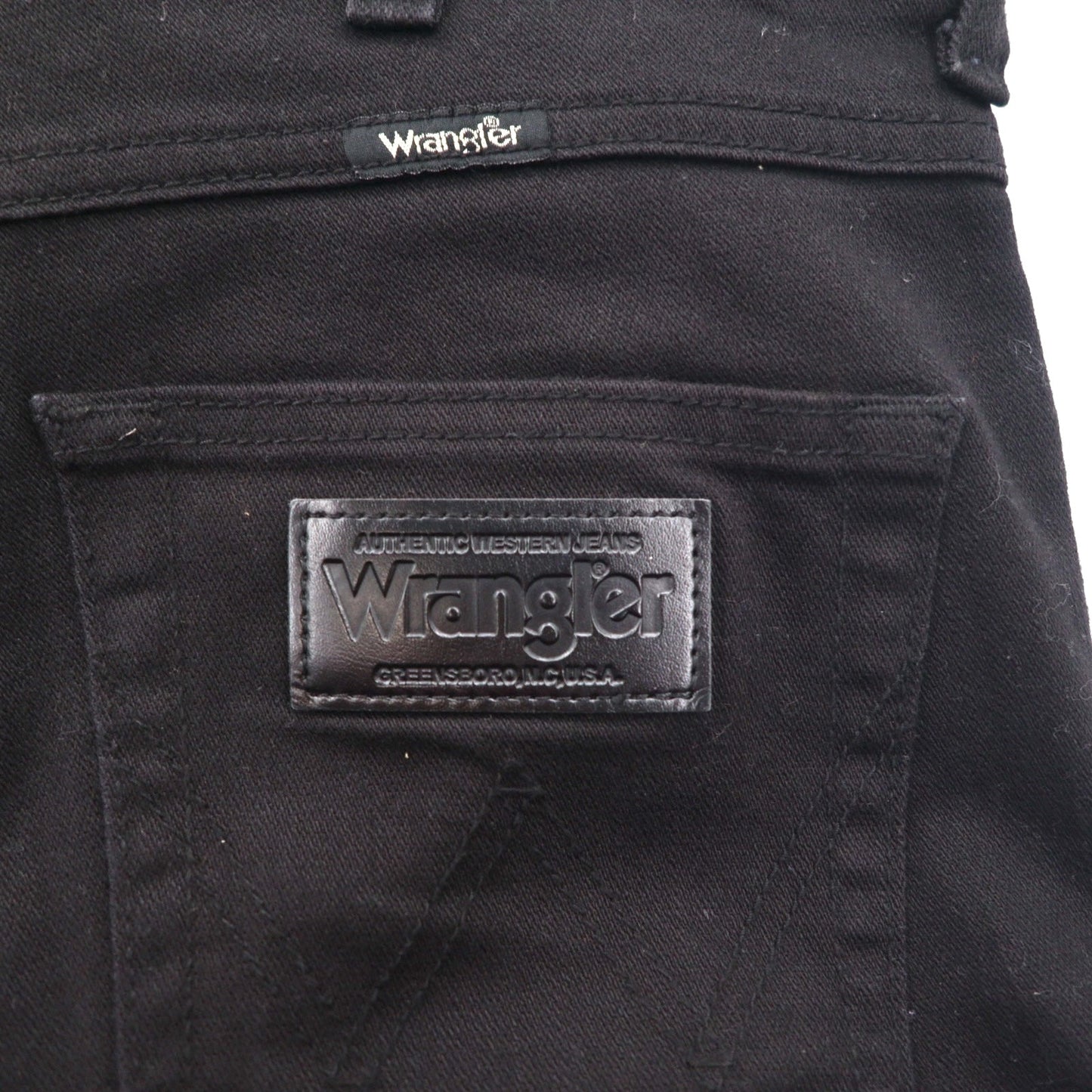 Wrangler 5ポケット ストレート デニムパンツ ジーンズ M ブラック ストレッチ W34533