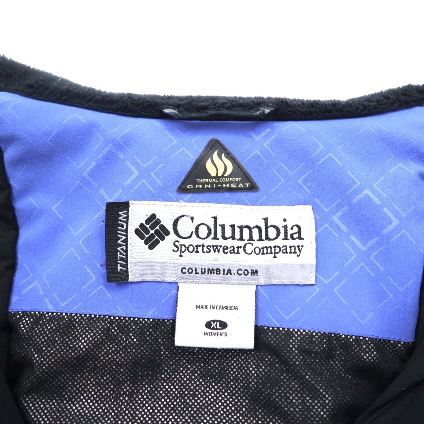 Columbia Titanium OMNI-HEAT OMNI-TECH Mountain Parka, XL, Blue, Nylon, Waterproof, Detachable Hood, Heli-Honey Jacket, SL4013
