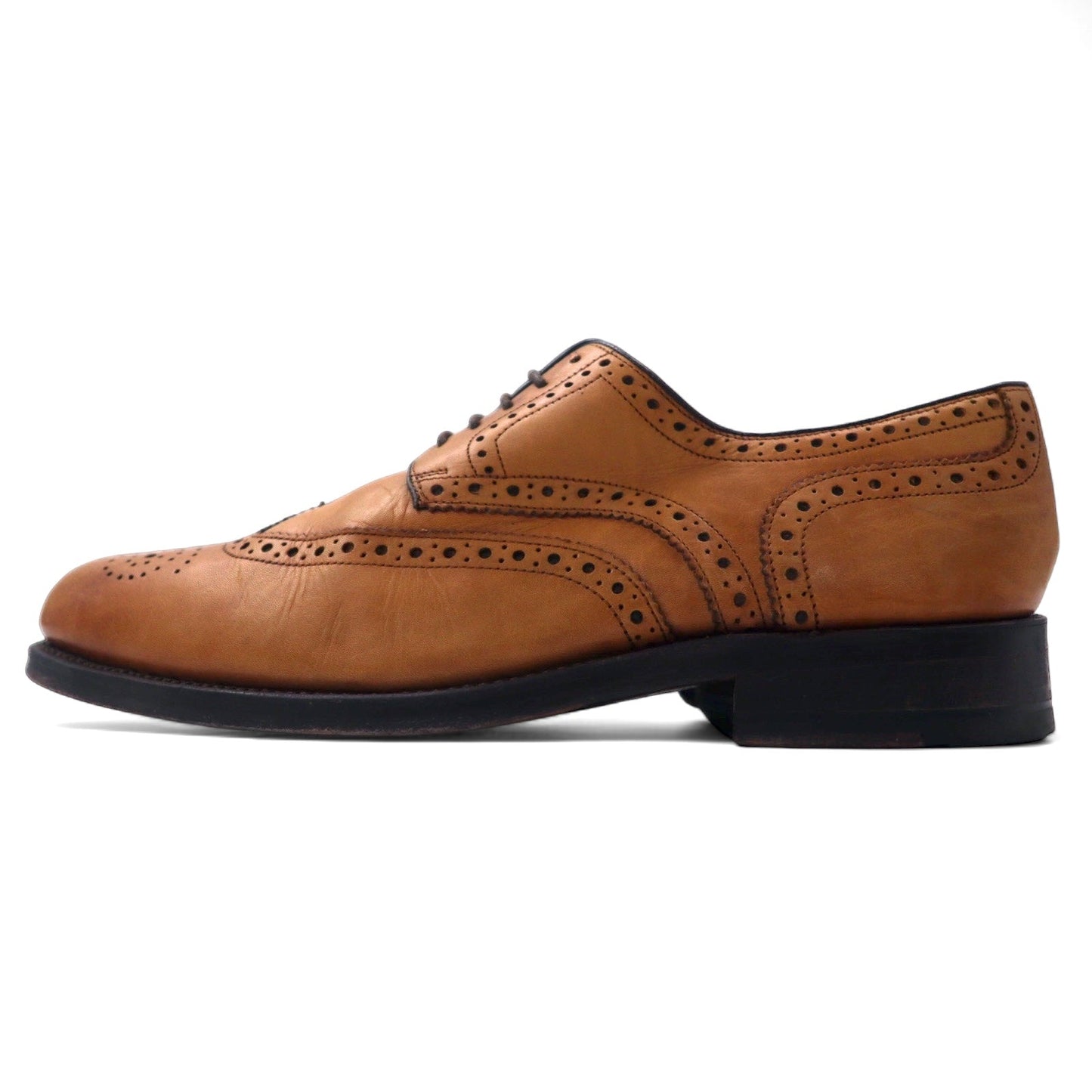 GORDON & BROS. Medallion Wingtip Country Shoes, Size 26cm, Brown Leather