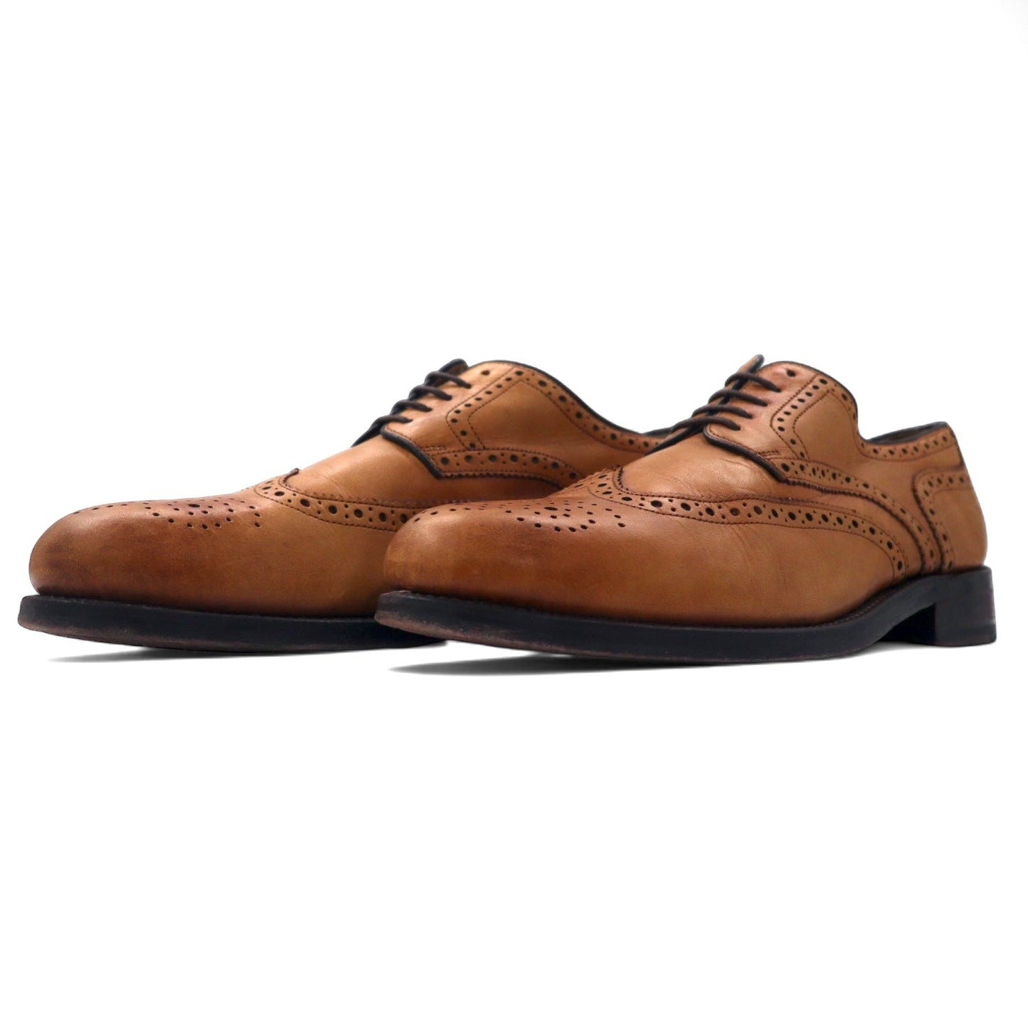 GORDON & BROS. Medallion Wingtip Country Shoes, Size 26cm, Brown Leather