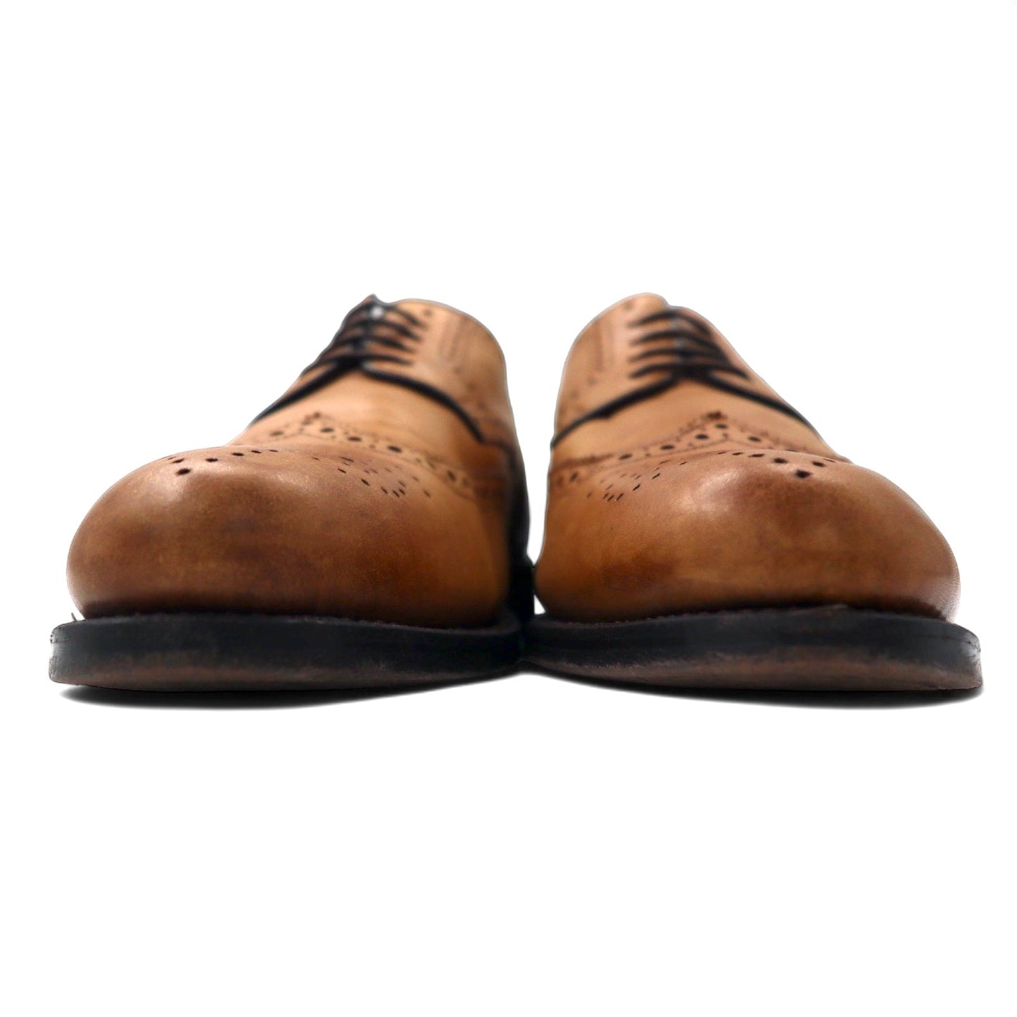 GORDON & BROS. Medallion Wingtip Country Shoes, Size 26cm, Brown Leather