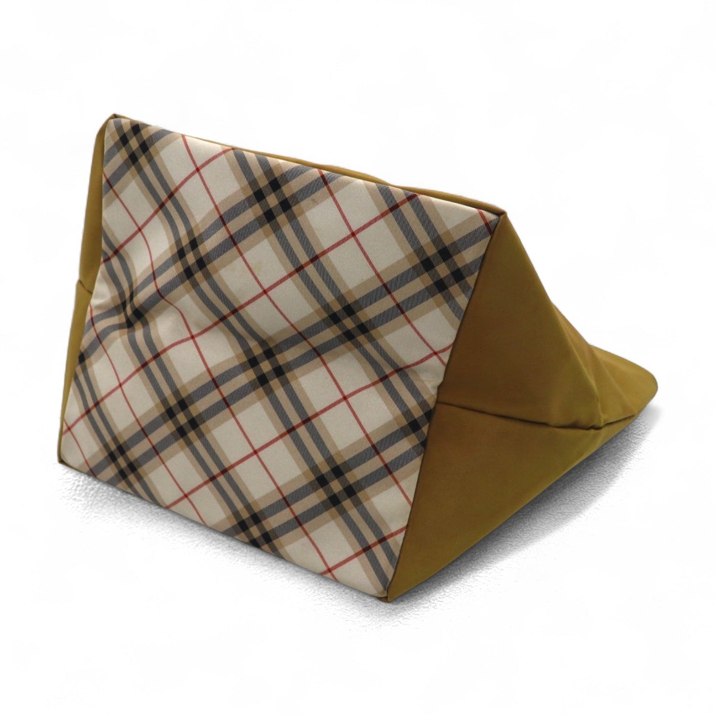 BURBERRY BLUE LABEL ノバチェック切り替え 舟形 トートバッグ ベージュ ナイロン レザー 牛革 日本製