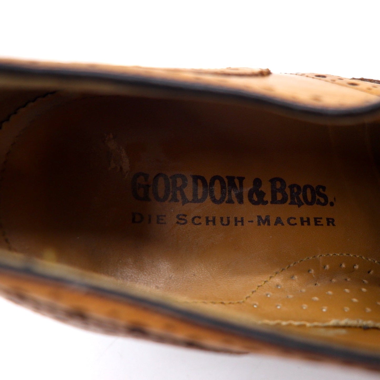 GORDON & BROS. Medallion Wingtip Country Shoes, Size 26cm, Brown Leather