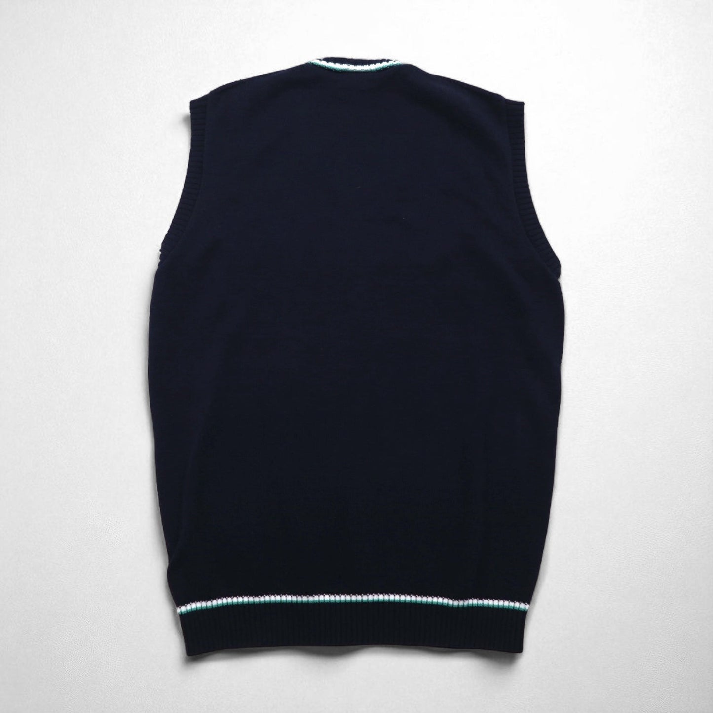 LACOSTE フランス製 チルデンニット Vネック ベスト L ネイビー ケーブル編み アイビー