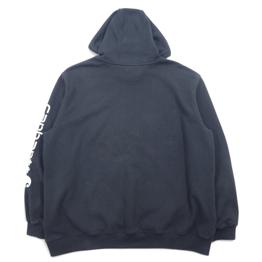 Carhartt Original Fit Pullover Hoodie, Size 2XL, Black, Cotton, Fleece-Lined, Midweight Hooded Logo Sweatshirt, K288, Made in Mexico