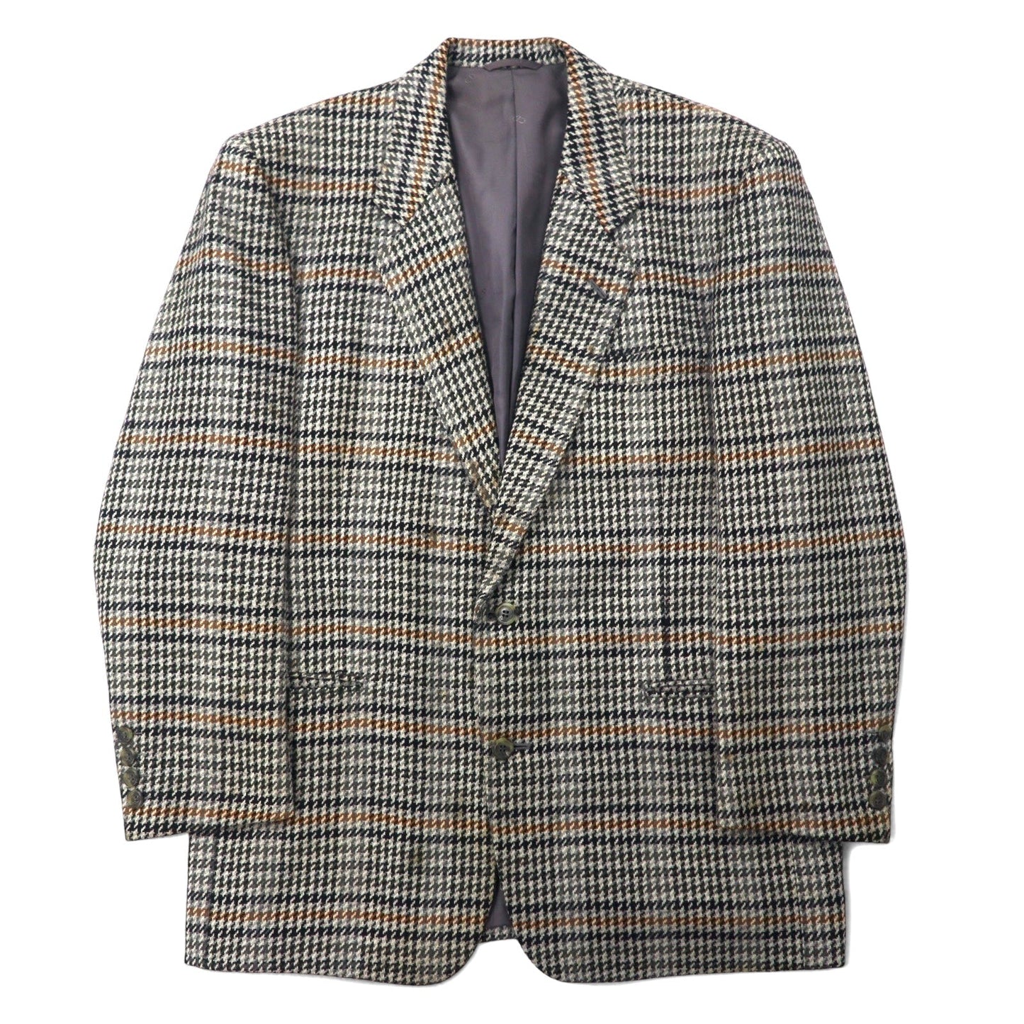 Christian Dior MONSIEUR Vintage 2B Tailored Jacket AB-6 175 Gray Glen Check Wool Made in Japan