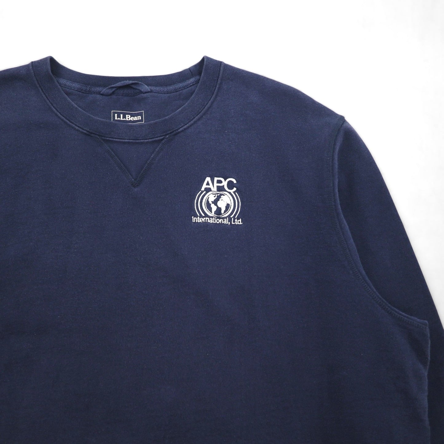 L.L.Bean アスレティック スウェット 前V トレーナー XL ネイビー 508147 TRADITIONAL FIT ワンポイント刺繍 APC US企業
