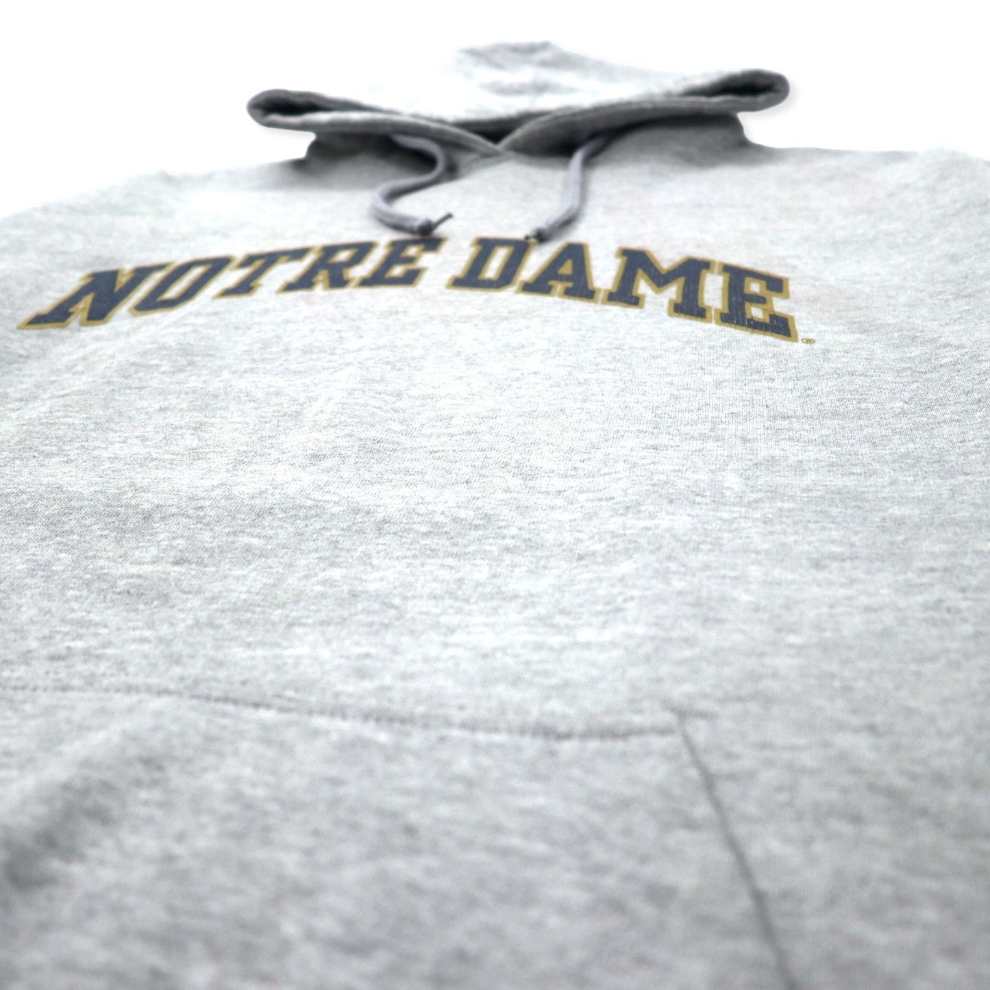 STEVE AND BARRY'S Heavyweight College Print Pullover Hoodie, Large, Gray, Cotton, Paki Cotton, Notre Dame, Oversized
