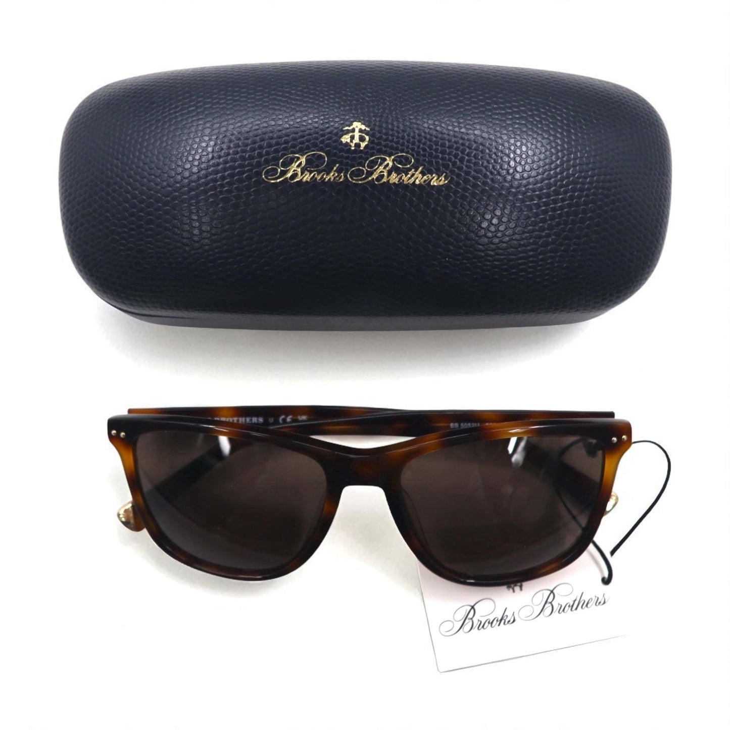 Brooks Brothers ウェリントン サングラス ブラウン ベッコウ スクエア BB5052U 606473 56-18 145 3N 未使用品