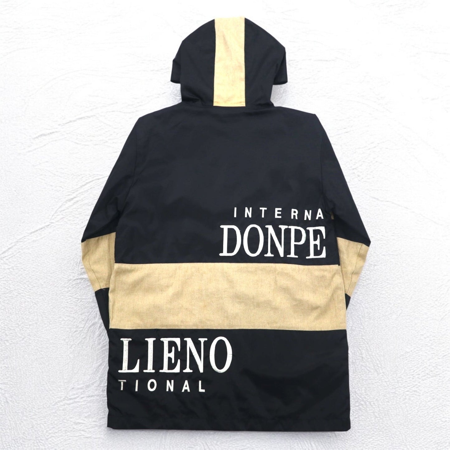 90s DON PELIENO Hooded Nylon Jacket, XL, Black, Mixed Material