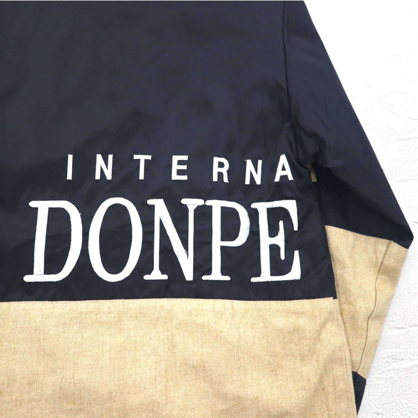 90s DON PELIENO Hooded Nylon Jacket, XL, Black, Mixed Material