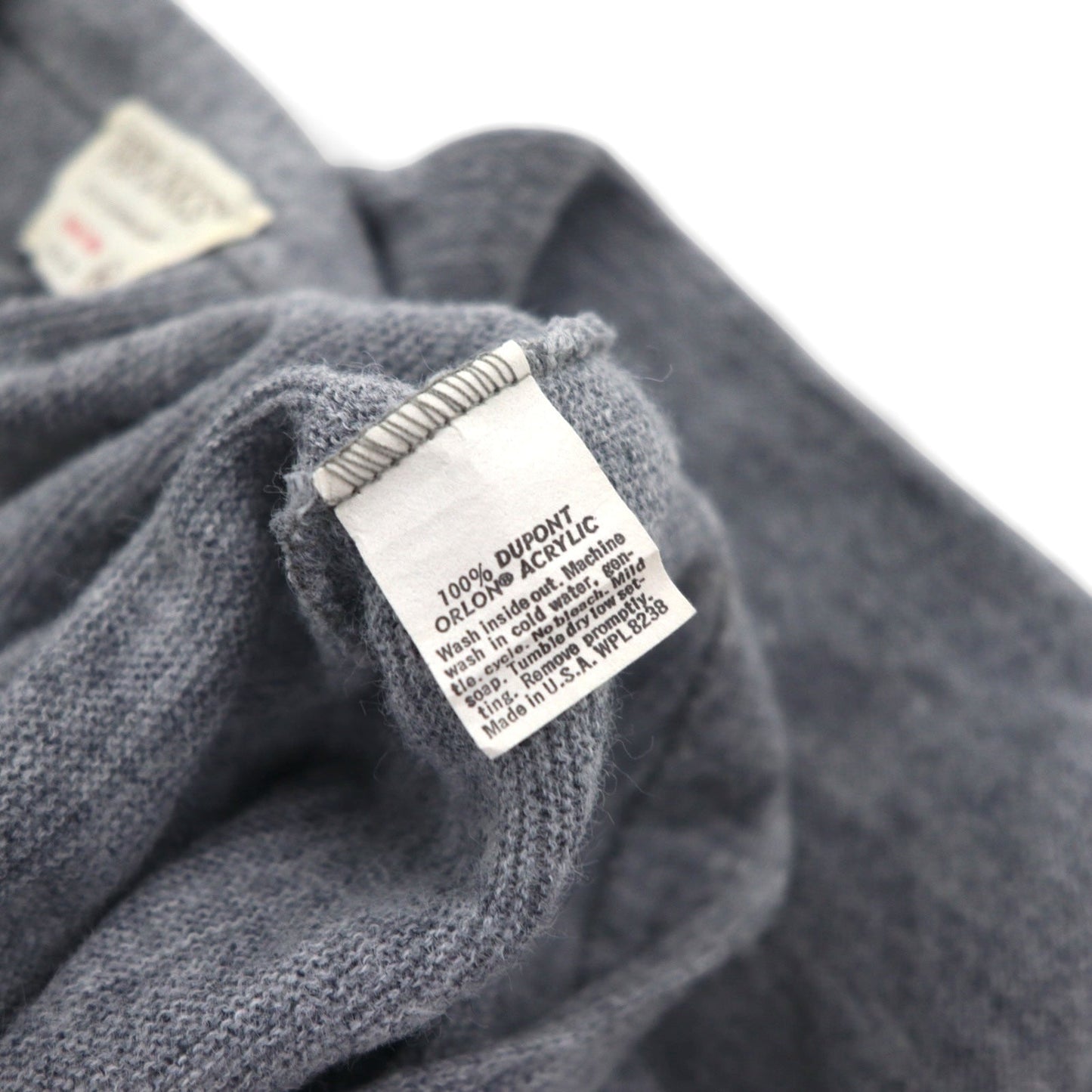 70s USA Vintage Acrylic Knit Cardigan JEFFLINKS 70年代 USA製 アクリルニット カーディガン XL グレー