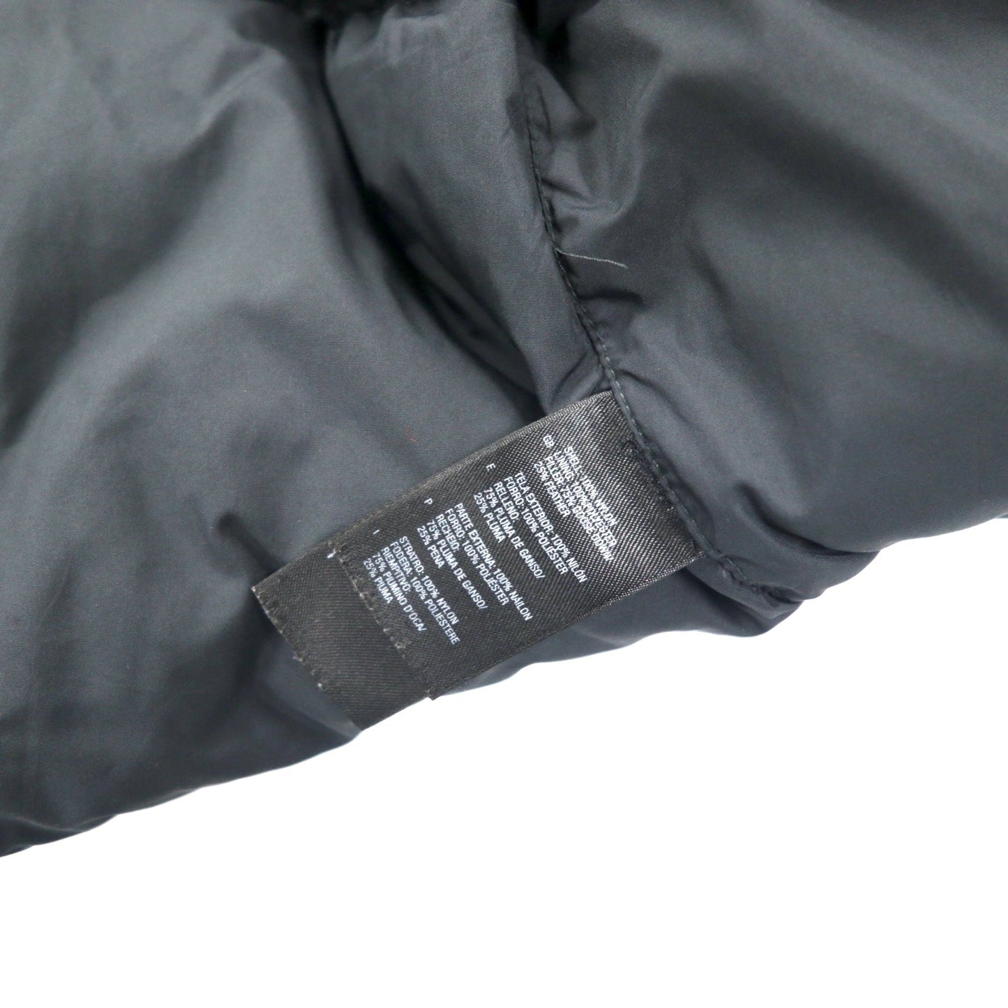 THE NORTH FACE Nuptse Down Jacket, 550 Fill Power, Large, Gray, Nylon, with Embroidered Logo