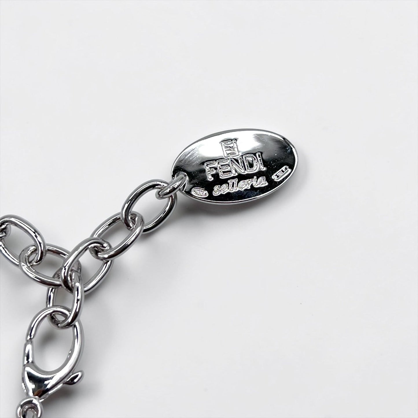 FENDI セレリア selleria シルバー チェーン ブレスレット 925 STERLING オーバル ロゴ プレート