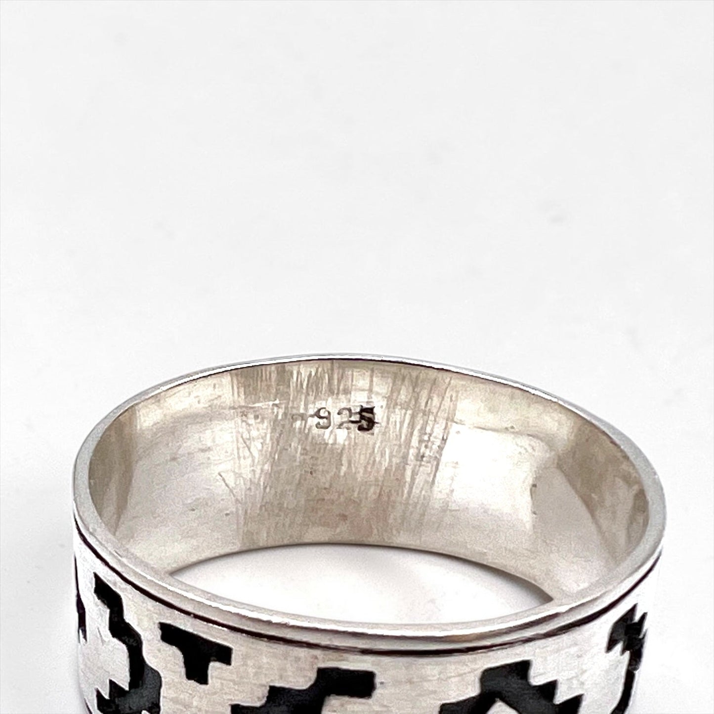 Vintage Silver 925 Ring インディアンジュエリー チマヨ柄 リング 指輪 19号 シルバー 925 ネイティブ
