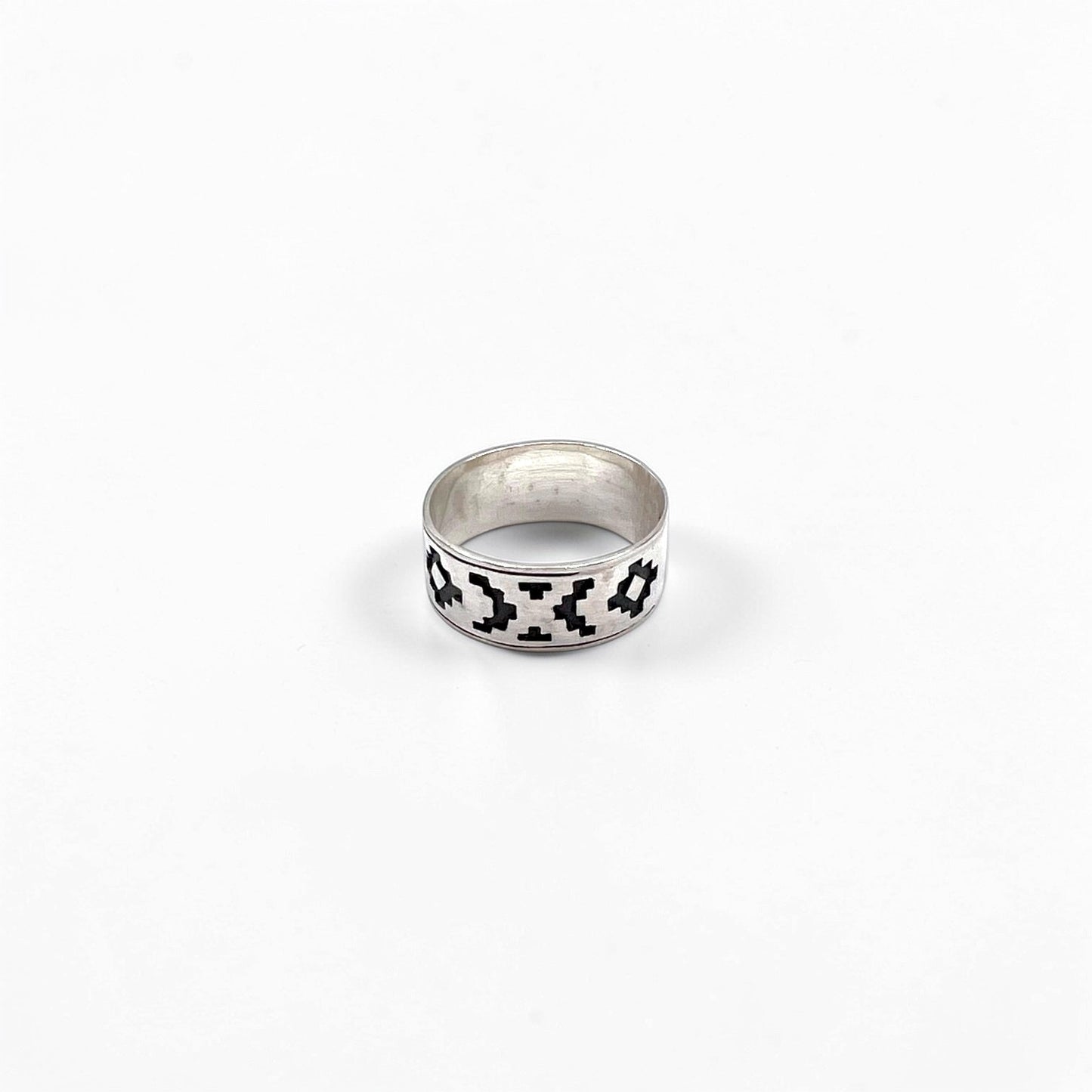 Vintage Silver 925 Ring インディアンジュエリー チマヨ柄 リング 指輪 19号 シルバー 925 ネイティブ