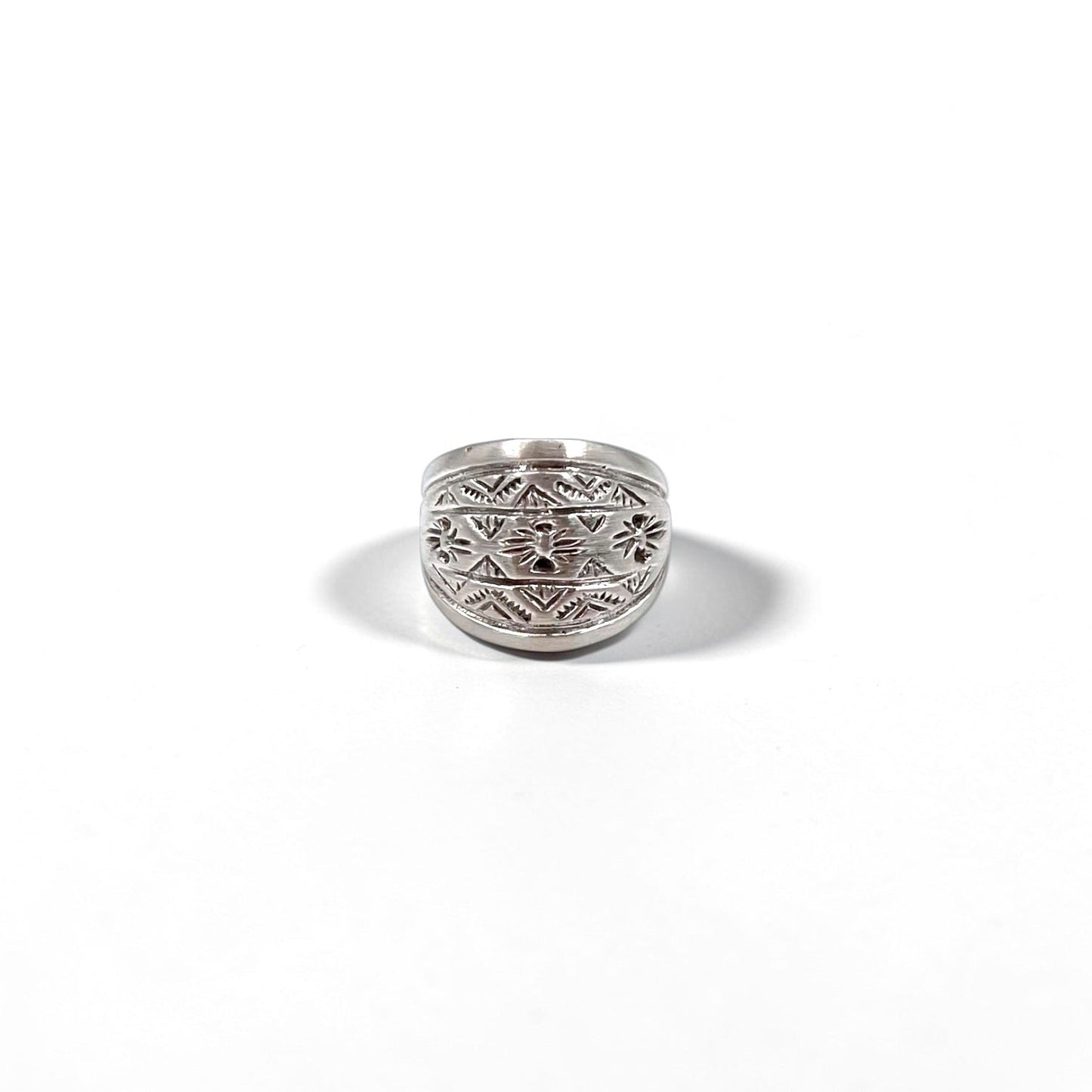 Vintage Sterling Silver 925 Ring シルバー リング 指輪 15号 インディアンジュエリー スタンプワーク ネイティブ