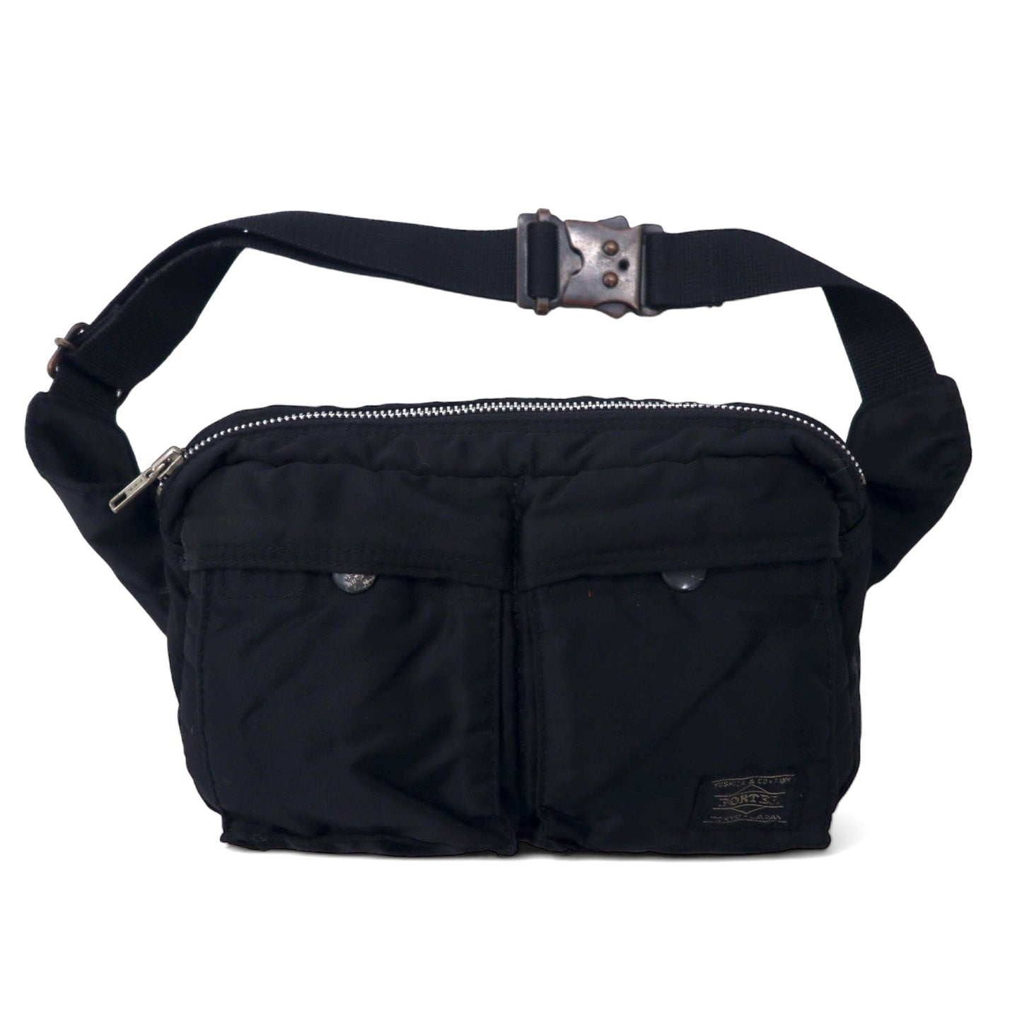 PORTER Tanker Waist Bag/Body Bag, Black Nylon, Made in Japan