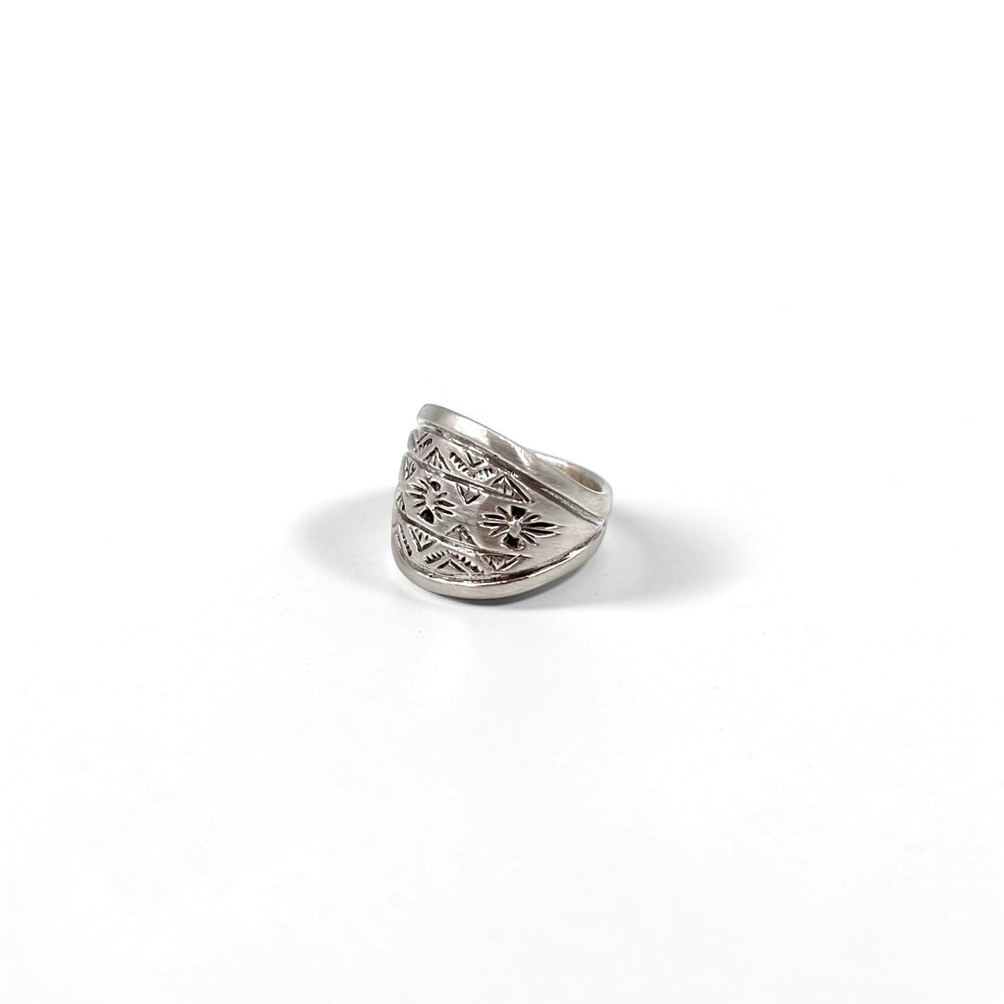 Vintage Sterling Silver 925 Ring シルバー リング 指輪 15号 インディアンジュエリー スタンプワーク ネイティブ