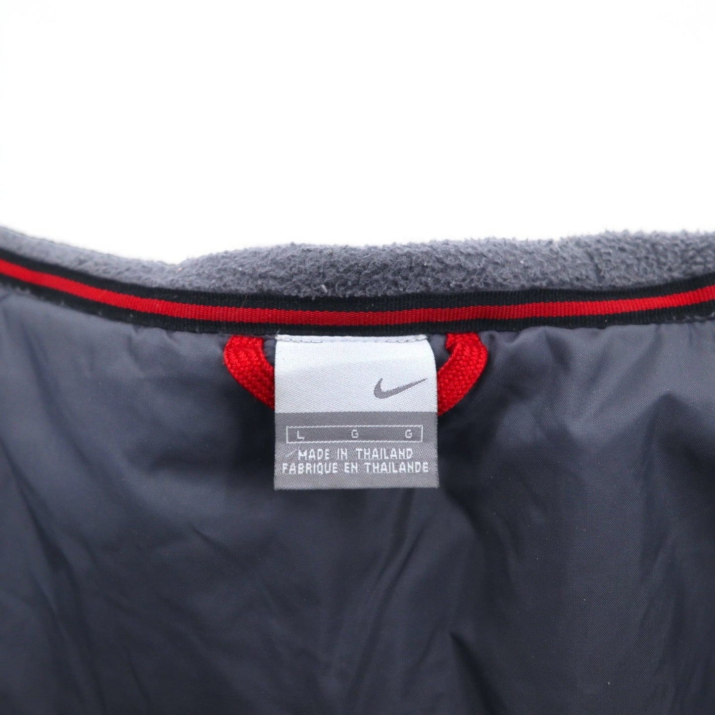NIKE 2000s Nylon Jacket Insulation Parka L Silver Padded Swoosh Logo