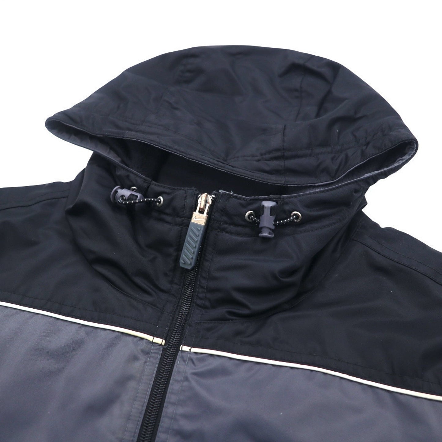 NIKE 2000s Nylon Jacket Insulation Parka L Silver Padded Swoosh Logo