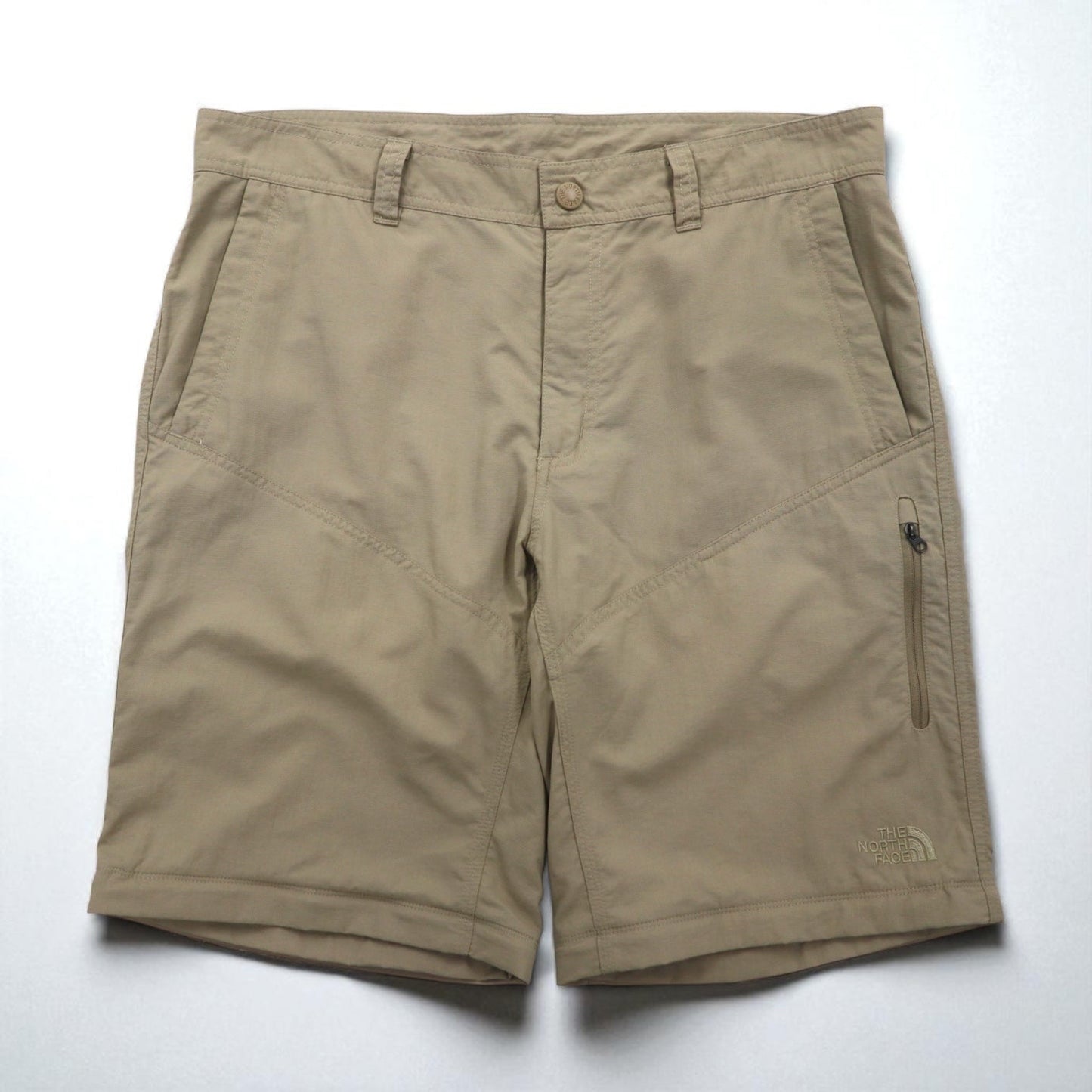 THE NORTH FACE アウトドア 2WAY コンバーチブル カーゴパンツ ショートパンツ L ベージュ 防水 リップストップ 裾ジップ スリット A3YH US企画