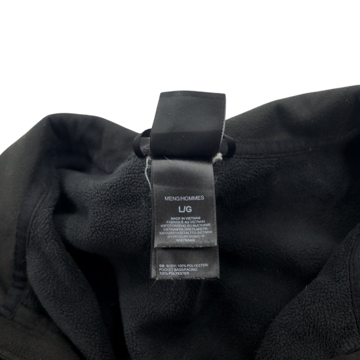THE NORTH FACE Polartec Fleece Jacket, Size L, Black, Polyester, Logo Embroidery, Drawcord