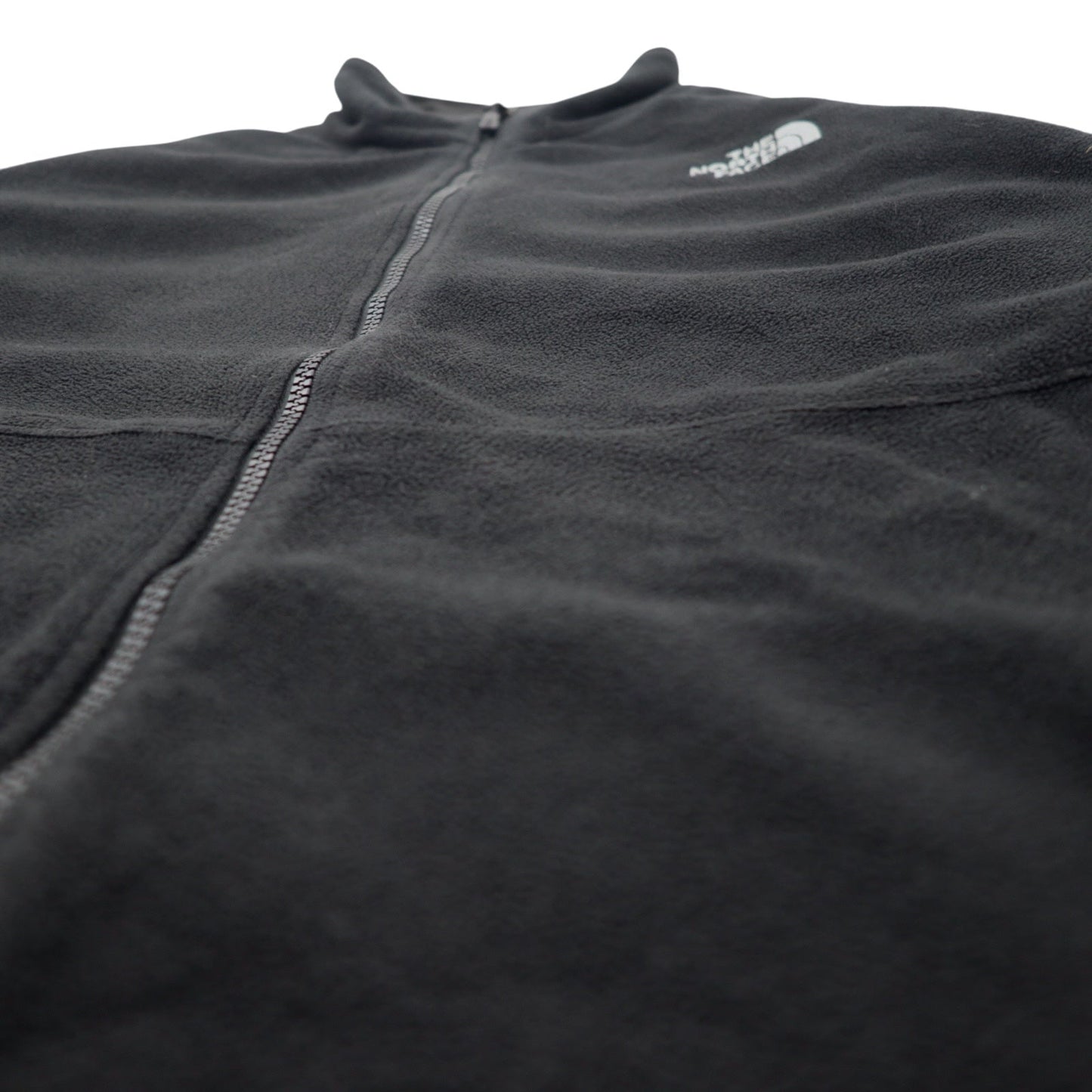 THE NORTH FACE Polartec Fleece Jacket, Size L, Black, Polyester, Logo Embroidery, Drawcord