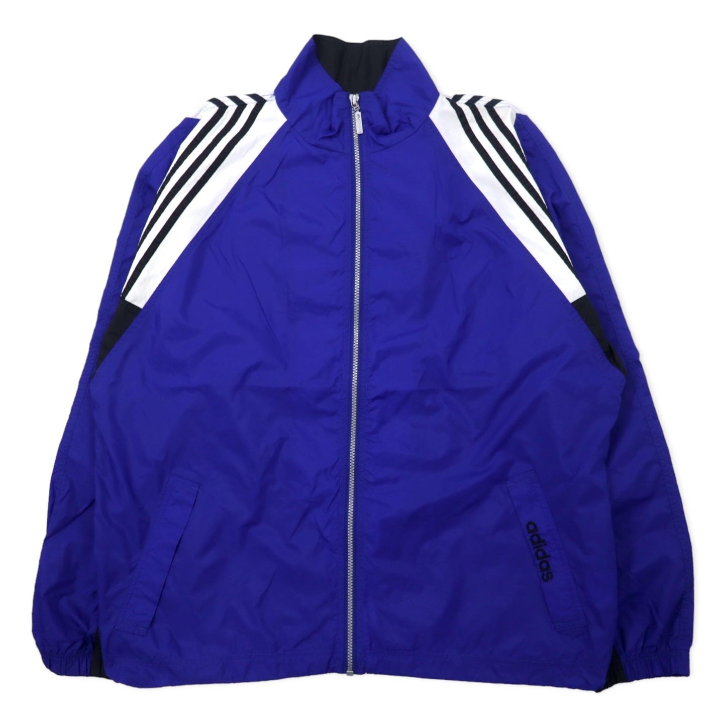 adidas 90s Nylon Jacket, Large, Blue, 3-Stripes, Flag Tag, Oversized