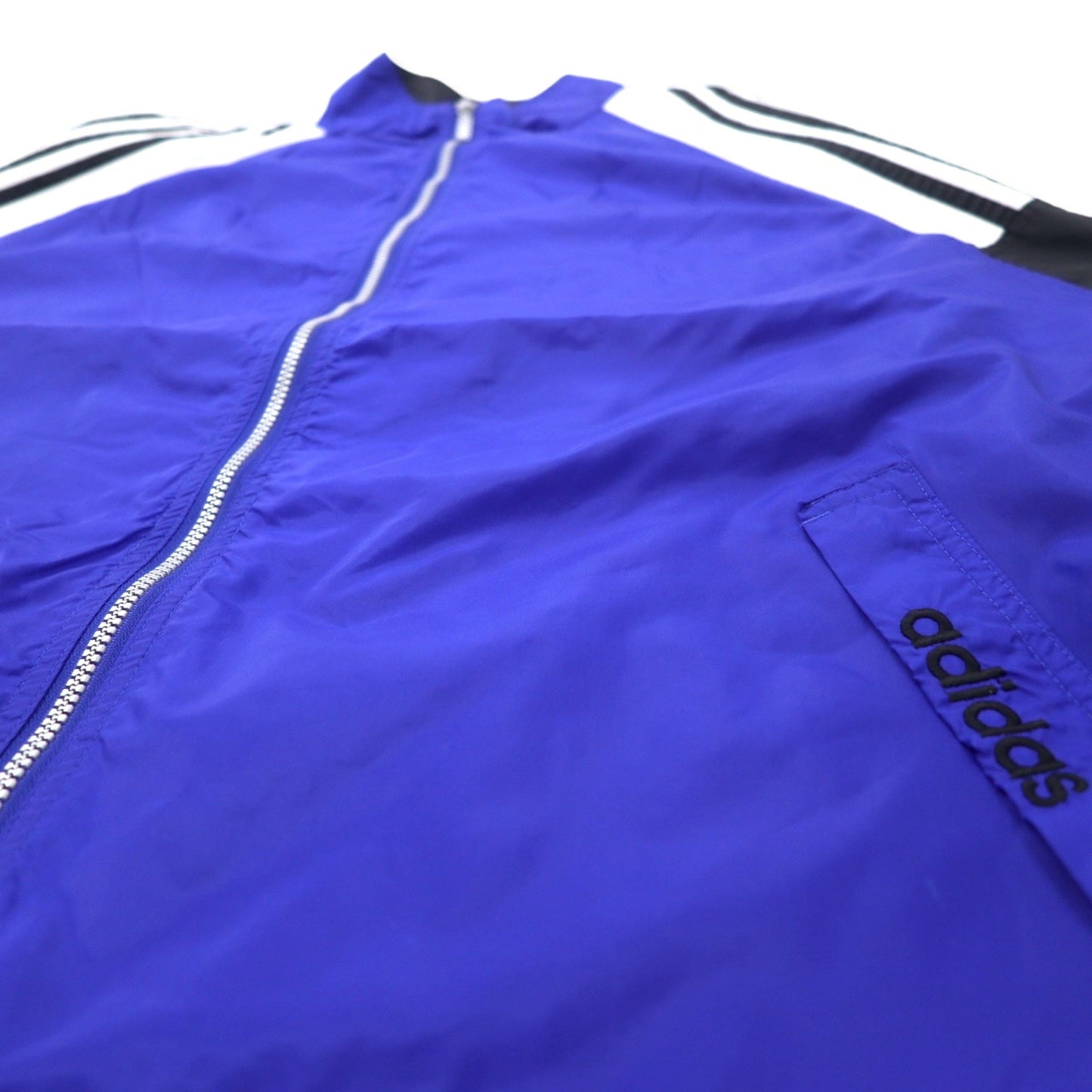 adidas 90s Nylon Jacket, Large, Blue, 3-Stripes, Flag Tag, Oversized
