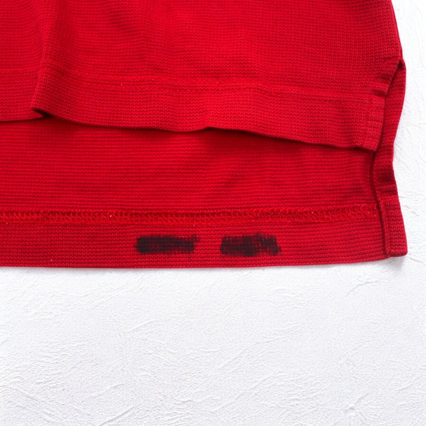 BURBERRY GOLF Long Sleeve Polo Shirt, Size S, Red, Cotton, Chest Pocket, One-Point Logo Embroidery