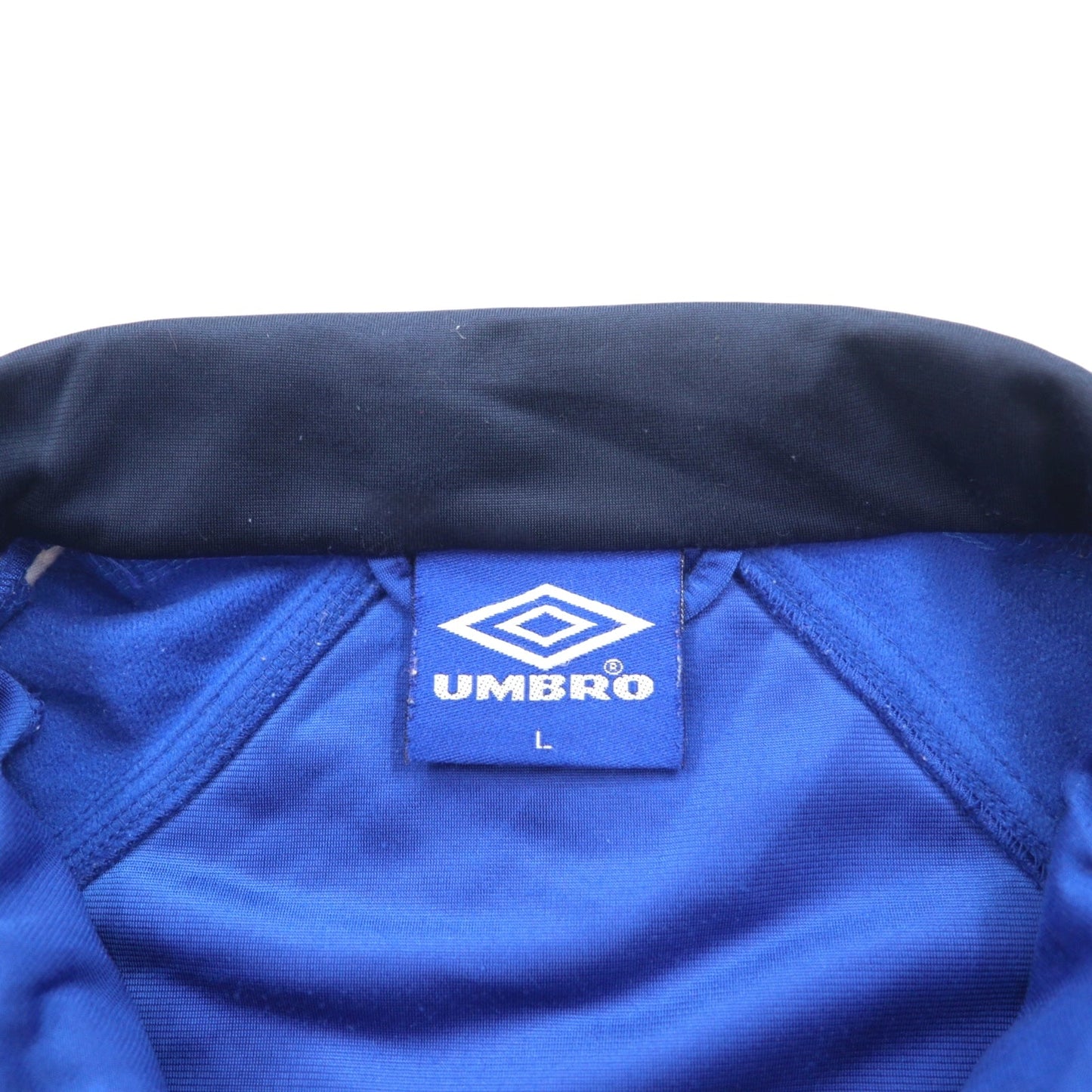 UMBRO 90s Track Jacket, Jersey, Size L, Blue, Polyester, Logo Embroidery, Tape Logo