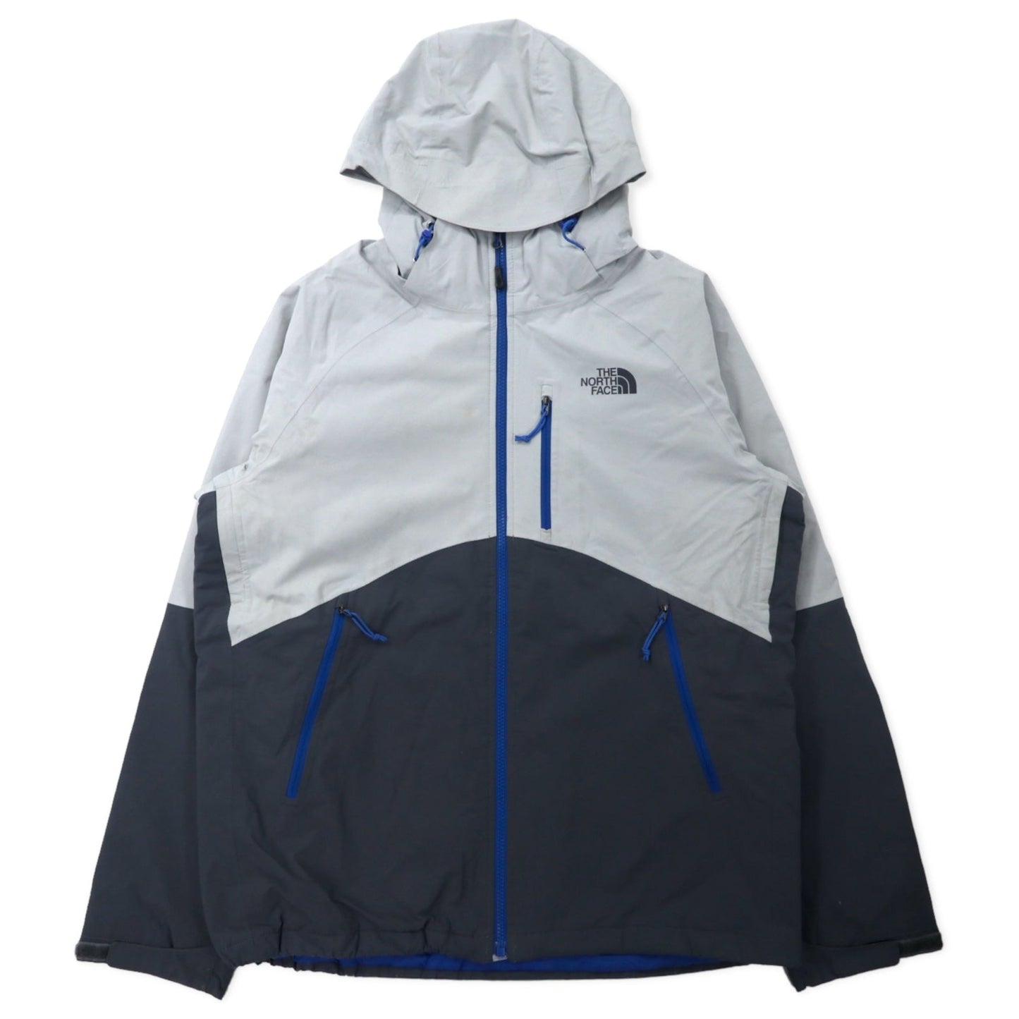 THE NORTH FACE マウンテンパーカー M グレー ポリエステル 防水 透湿 Hyvent ロゴプリント フード着脱式