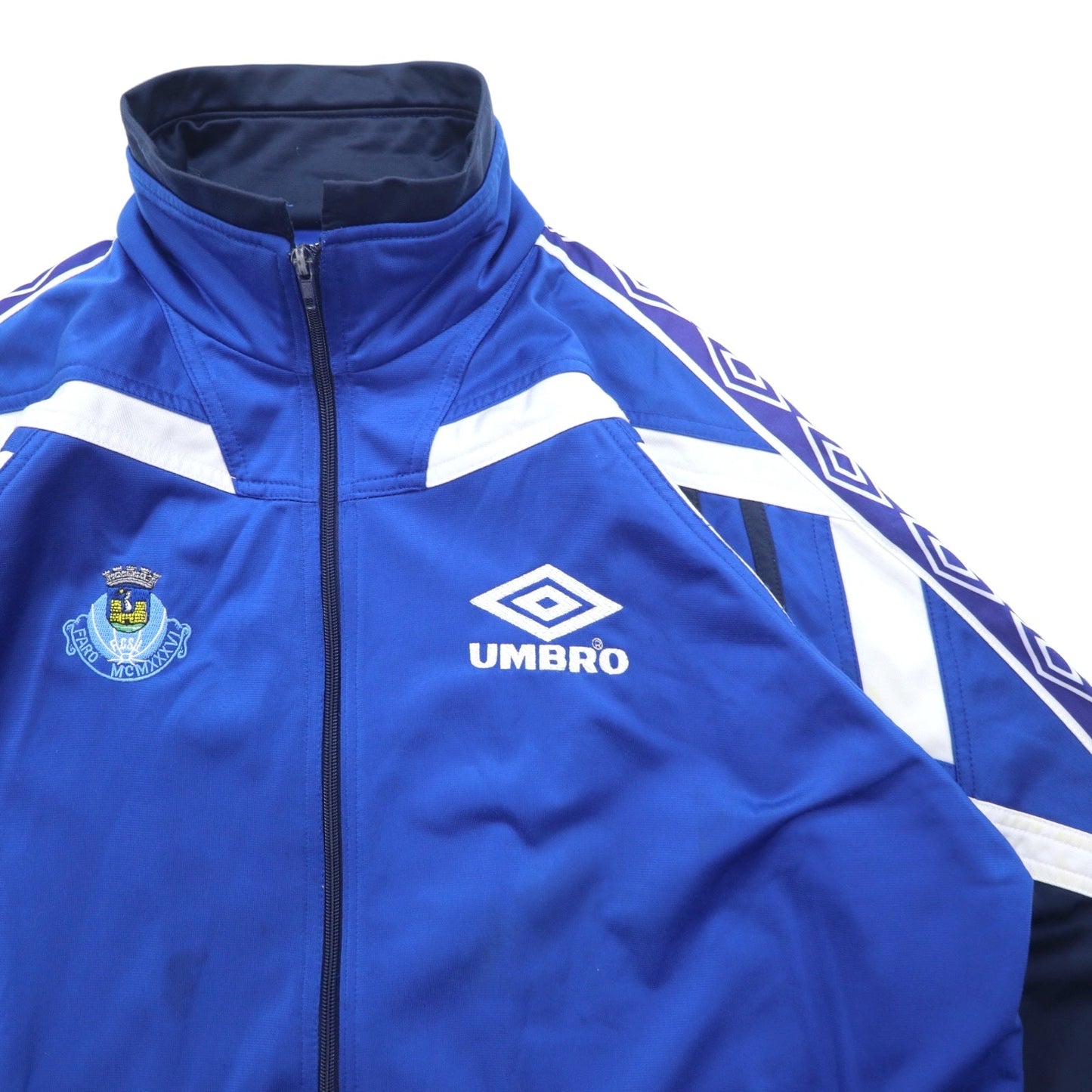 UMBRO 90s Track Jacket, Jersey, Size L, Blue, Polyester, Logo Embroidery, Tape Logo