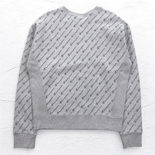 Champion リバースウィーブ REVERSE WEAVE 総柄 スウェット XL グレー 青単タグ 復刻 ホンジュラス製