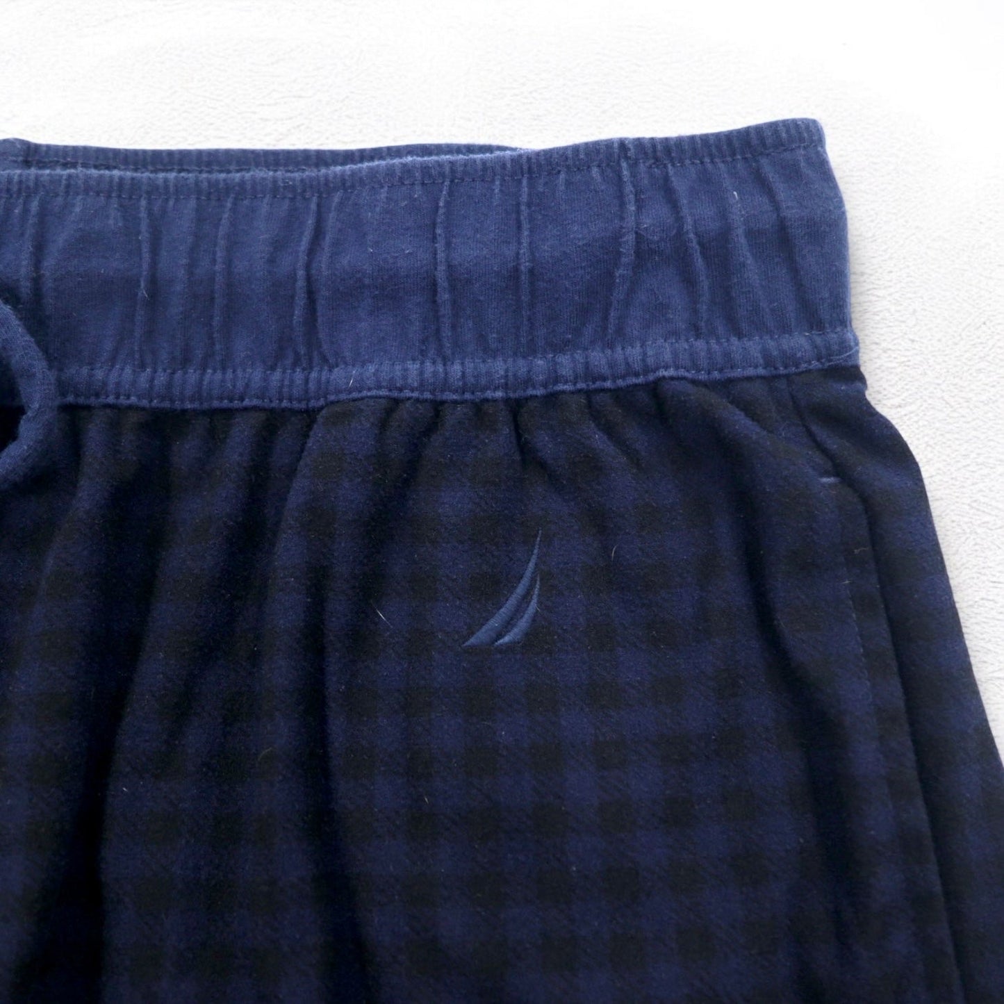NAUTICA Pajama Pants, Easy Pants, Size M, Navy Check, Polyester