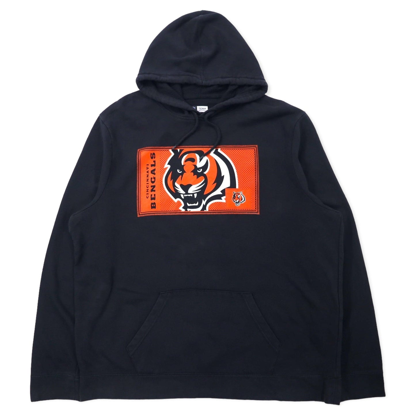 NFL TEAM APPAREL Pullover Hoodie, Size 2XL, Black, Cotton with Fleece Lining, CINCINNATI BENGALS, Made in Pakistan