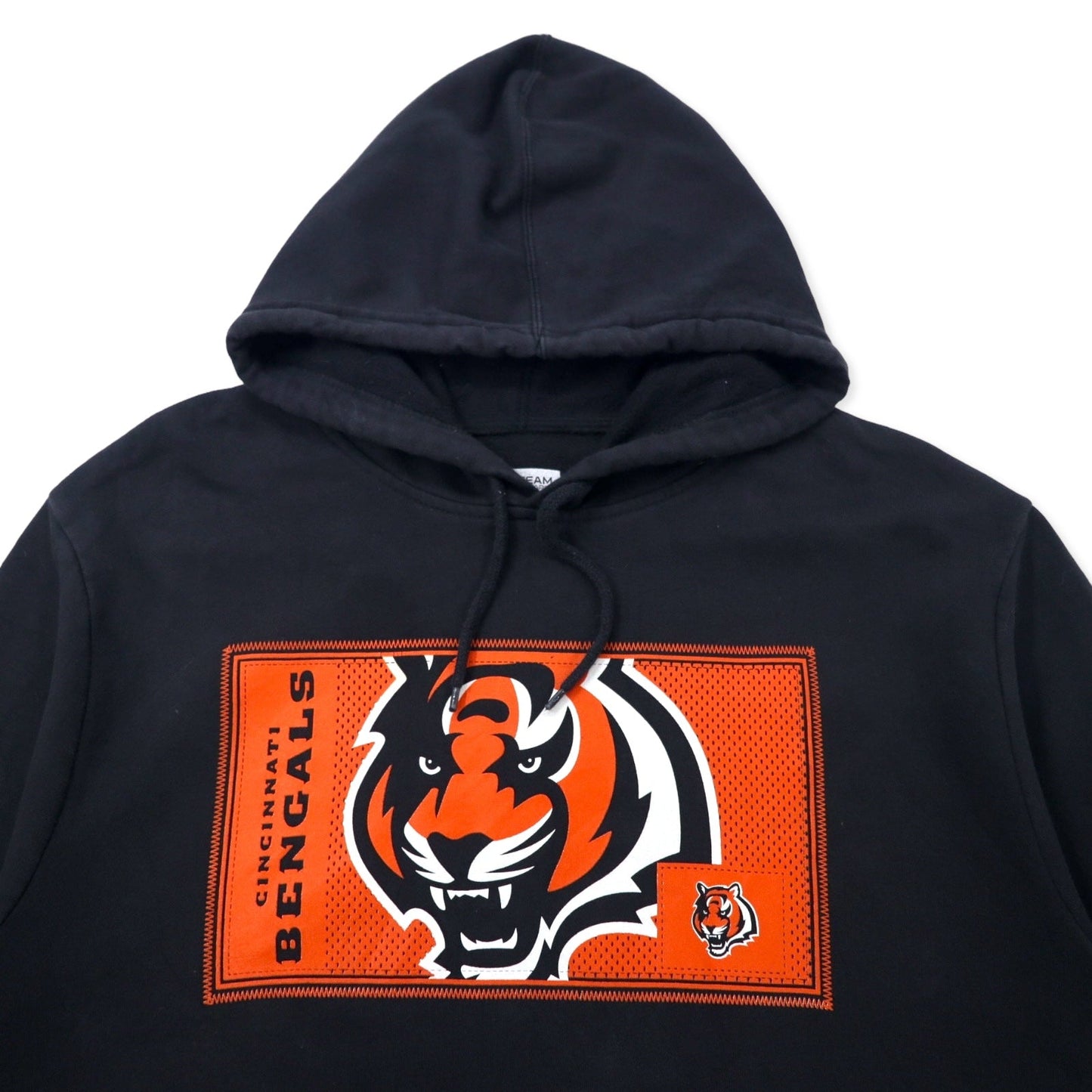 NFL TEAM APPAREL Pullover Hoodie, Size 2XL, Black, Cotton with Fleece Lining, CINCINNATI BENGALS, Made in Pakistan