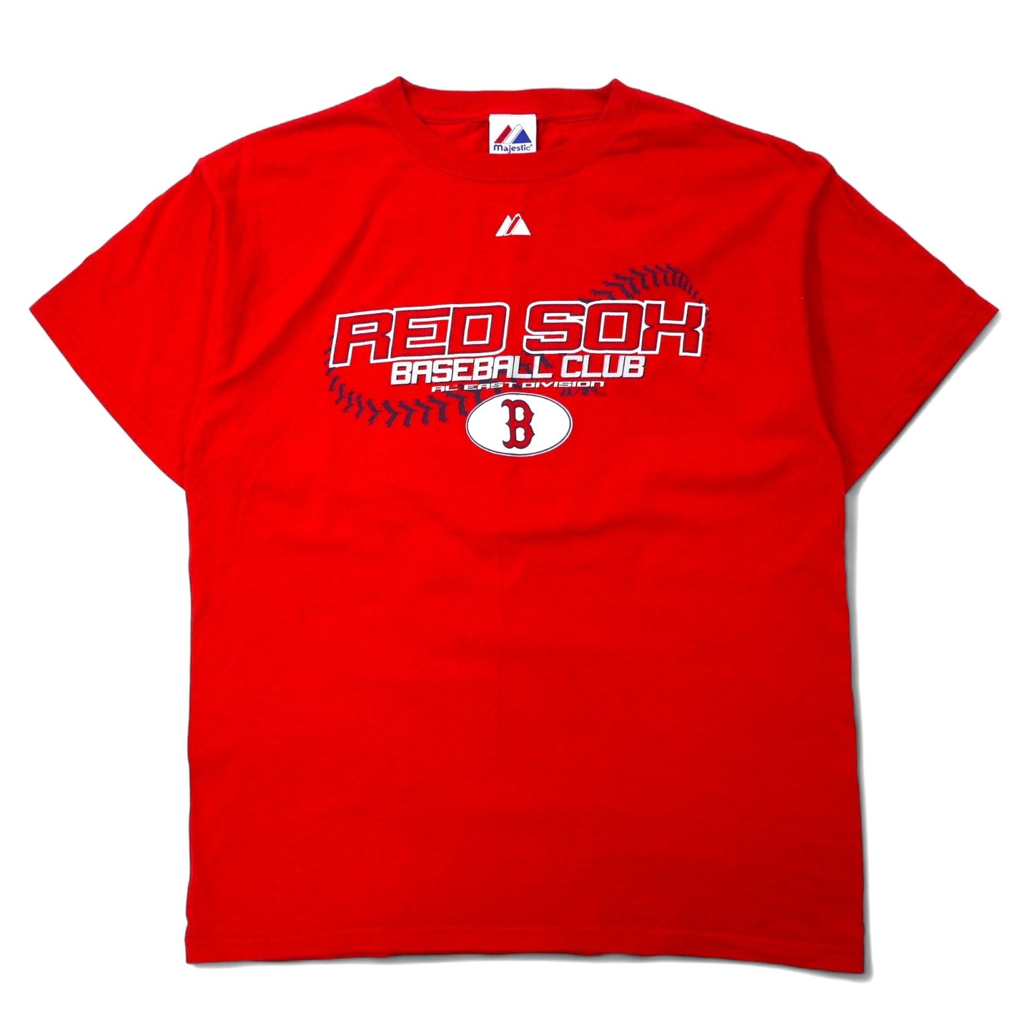 majestic USA Made 2000s MLB Printed T-Shirt, Size L, Red Cotton, RED SOX BASEBALL CLUB