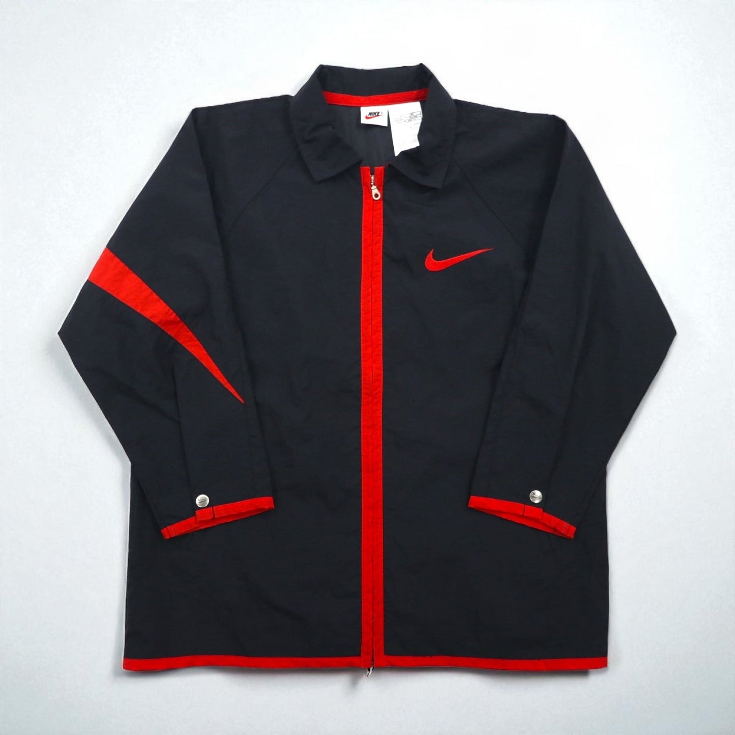 NIKE 90年代 銀タグ ナイロンジャケット ジャージ M ブラック ビッグスウォッシュ