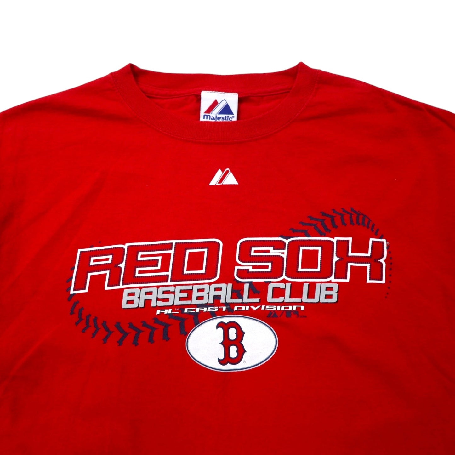 majestic USA Made 2000s MLB Printed T-Shirt, Size L, Red Cotton, RED SOX BASEBALL CLUB