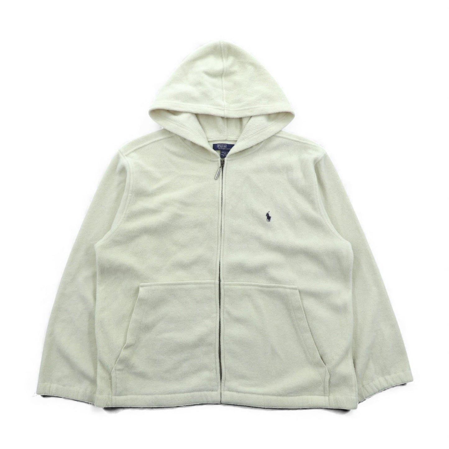 Polo Ralph Lauren 90年代 ジップパーカー フリースジャケット M ホワイト スモールポニー刺繍