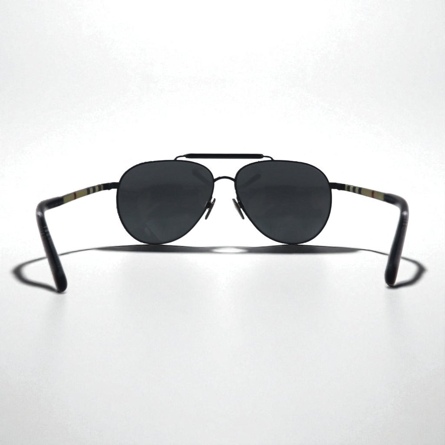 BURBERRY ダブルブリッジ ティアドロップ サングラス メタルフレーム B3097 1007/5V 59-14 145 3N ノバチェック イタリア製