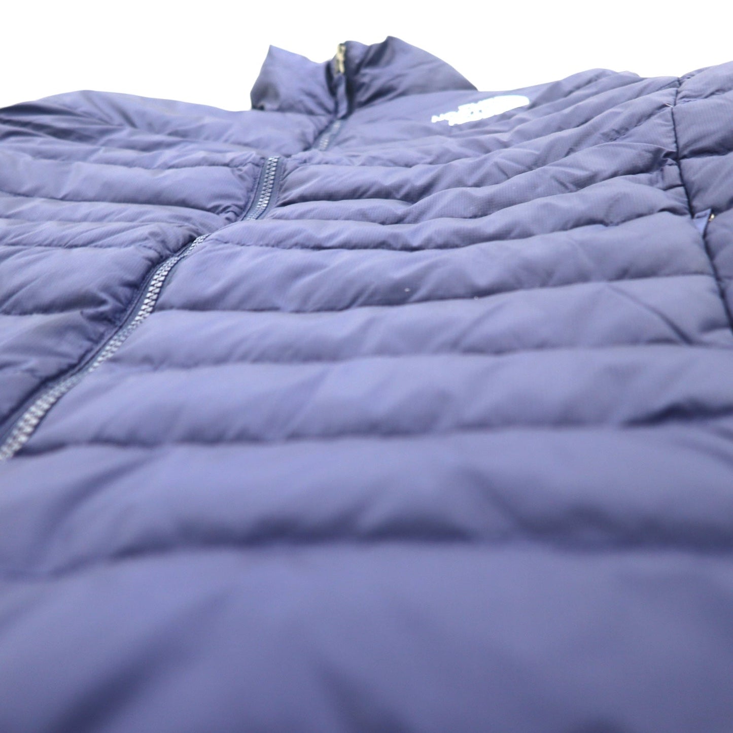 THE NORTH FACE 550フィルパワー FLARE DOWN JACKET フレア ダウンジャケット L ネイビー ナイロン ロゴ刺繍 ドローコード NF0A55XG