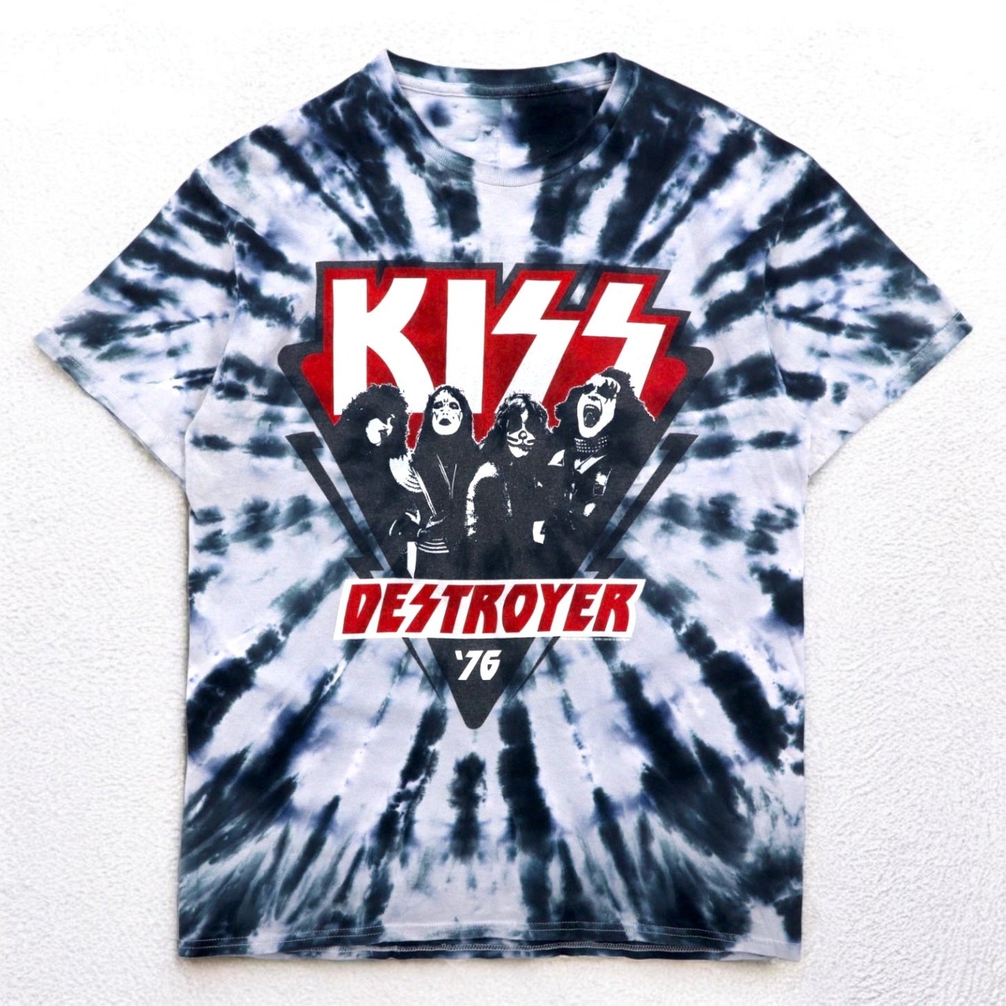 KISS キッス DESTROYER '76 バンド Tシャツ M ブルー タイダイ コットン LIQUID BLUE