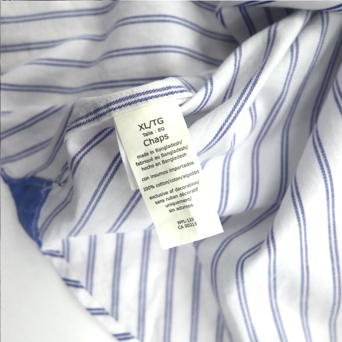CHAPS ボタンダウンシャツ XL ホワイト ストライプ コットン 胸ポケット 未使用品